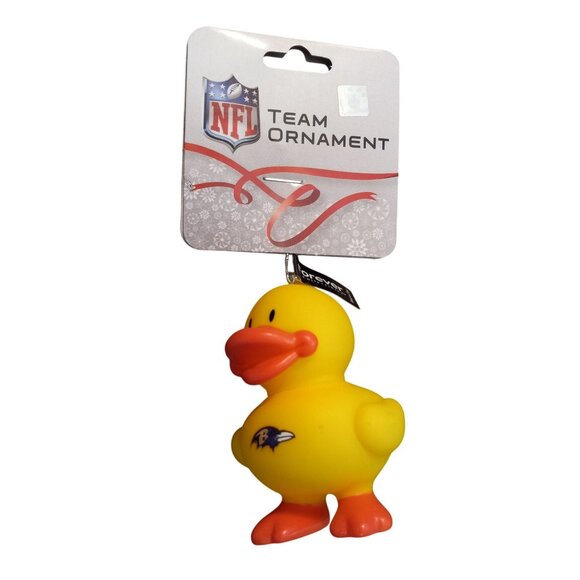 NFL Baltimore Ravens Rubber Yellow Duck Team Logo Christmas Ornament NEW - Picture 2 of 6